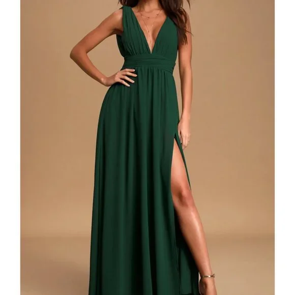 Lulus Dresses Lulus Heavenly Hues Forest Green Maxi Dress Xs